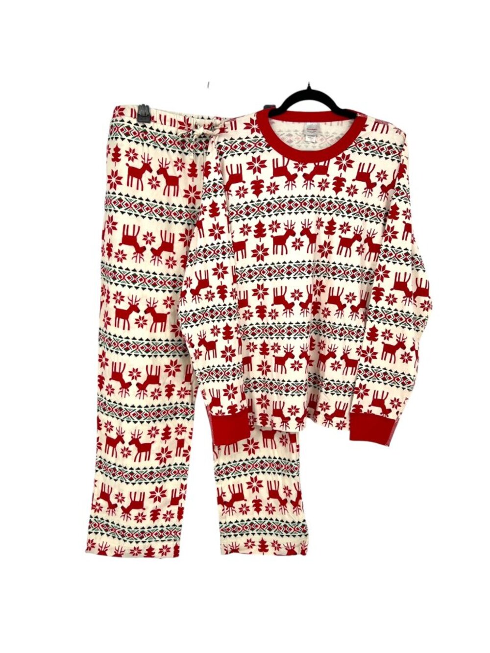 Hanna Andersson Dear Deer Reindeer Organic Cotton Pajamas Red White Size Medium
